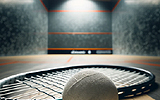 squash racket and ball